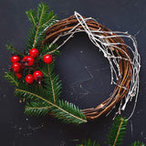 2PCS 14 Inch Grapevine Wreaths Wreath Rattan Wreath Garland for DIY Christmas Craft or Wedding Decors