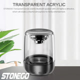 STOENGO Portable Bluetooth Speakers, Small True Wireless Stereo (TWS) Speaker Transparent Crystal LED Music Player with TF Card