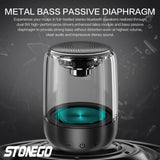 STOENGO Portable Bluetooth Speakers, Small True Wireless Stereo (TWS) Speaker Transparent Crystal LED Music Player with TF Card