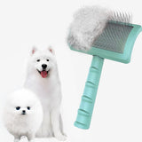 Firm Slicker Brush for Dogs- Extra Long Pin Slicker Brush for Large Dog Pet Grooming Wire Brush and Deshedding (Green)