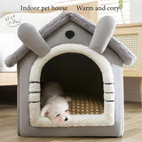 Cat/Dog Bed Removableand Washable Foldable Pet Sleepping Bed Cat House Kennel for Dog House Indoor Cat Nest L