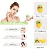 Ice Face Roller Ice Cube Beauty Massage Silicone Ice Mold for Eye Puffiness Ice Facial Roller Shrink Pores