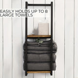 1 Piece 2 Tier Towel Storage Rack, Wall Mounted Towel Storage Rack, Space Saving Storage Rack for Home, Bathroom, Bedroom