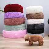 50cm Round donut dog and cat bed long hair cuddle removable machine washable pet pillow bed for small pets