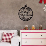 1pc Merry Christmas Adornment: Black Metal Wall Art. Lively Christmas Wall Decor with Classy Silhouette Detail