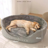 Autumn Winter Dog Bed Removable Washable Kennel Pet Large Sofa Plus Velvet Thick Deep Sleep Cushion Puppy Mat Dog Accessories