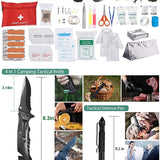 Survival Kit,105Pcs Survival Gear First Aid Kit with Molle System Compatible Bag and Emergency Tent, Emergency Kit for Earthquak