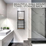 1 Piece 2 Tier Towel Storage Rack, Wall Mounted Towel Storage Rack, Space Saving Storage Rack for Home, Bathroom, Bedroom