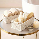 1Pcs Macrame Storage Basket Boho Decor Baskets for Organizing Countertop Toilet Paper Shelf Basket with Handle for Bathroom Bedr