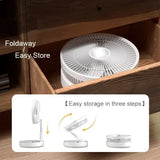 7200mAh USB Rechargeable Portable Folding Fan Floor Low Noise Fan for Outdoor Home Wireless Fan 4 Speed Camping Portable Fans