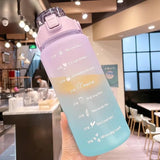 64OZ Large Capacity Transparent Cup Straw Mug with Scale Sports Outdoor Fitness Bottle Plastic Mug Large Capacity Straw Mug