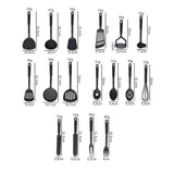 1Set Of 17 Pcs Kitchen Utensils Black Nylon Kitchen Gadgets Tools For Cook(BPA Free)