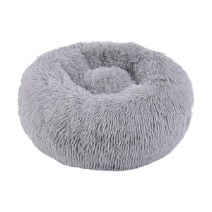 50cm Round donut dog and cat bed long hair cuddle removable machine washable pet pillow bed for small pets