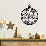 1pc Merry Christmas Adornment: Black Metal Wall Art. Lively Christmas Wall Decor with Classy Silhouette Detail