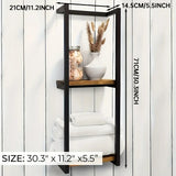 1 Piece 2 Tier Towel Storage Rack, Wall Mounted Towel Storage Rack, Space Saving Storage Rack for Home, Bathroom, Bedroom