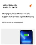 200000mAh 120W Power Bank Super Fast Charging Ultra-High Capacity Digital Display External Battery PowerBank For iPhone Xiaomi