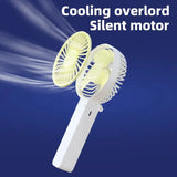 1Pcs Portable Fans Handheld USB Rechargeable Fan Mini Desktop Air Cooler Outdoor Fan Cooling Travel Hand Fans 1200MAH