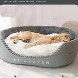 Autumn Winter Dog Bed Removable Washable Kennel Pet Large Sofa Plus Velvet Thick Deep Sleep Cushion Puppy Mat Dog Accessories