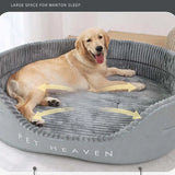 Autumn Winter Dog Bed Removable Washable Kennel Pet Large Sofa Plus Velvet Thick Deep Sleep Cushion Puppy Mat Dog Accessories