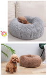 50cm Round donut dog and cat bed long hair cuddle removable machine washable pet pillow bed for small pets