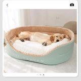 Autumn Winter Dog Bed Removable Washable Kennel Pet Large Sofa Plus Velvet Thick Deep Sleep Cushion Puppy Mat Dog Accessories