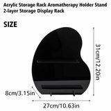 4Styles 2-layer Storage Display Rack Aromatherap Holder Universal Simple Bedroom Living Room Cosmetics Perfumes Desktop Stand