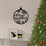 1pc Merry Christmas Adornment: Black Metal Wall Art. Lively Christmas Wall Decor with Classy Silhouette Detail