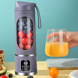 Portable Electric Juicer USB Wireless Charging Mini Juicer Bottle 450ml Cup Fruit Mixer Electric Handheld Blender for Home