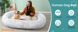 JOLLYVOGUE Human Dog Bed for Adults and Pets, Ultra-Soft Plush Giant Dog Bed with Egg Crate Foam, Non-Slip Base