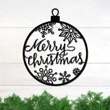 1pc Merry Christmas Adornment: Black Metal Wall Art. Lively Christmas Wall Decor with Classy Silhouette Detail