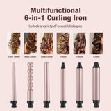 6 in 1 Electric Hair Curler 6 Curling Heads Women Professional Ceramic Curling Iron Rapid Heating Household Hair Styling Tools