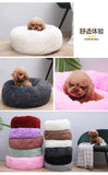 50cm Round donut dog and cat bed long hair cuddle removable machine washable pet pillow bed for small pets