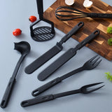 1Set Of 17 Pcs Kitchen Utensils Black Nylon Kitchen Gadgets Tools For Cook(BPA Free)