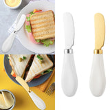 Butter Knife, Cheese Knife Stainless Steel Cheese Spreader with Porcelain Handle for Home Kitchen Gadget