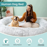 JOLLYVOGUE Human Dog Bed for Adults and Pets, Ultra-Soft Plush Giant Dog Bed with Egg Crate Foam, Non-Slip Base